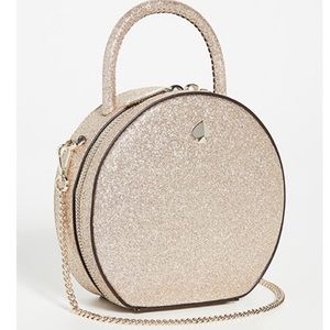 NWOT Kate Spade Andi Glitter Mini Canteen Bag Gold